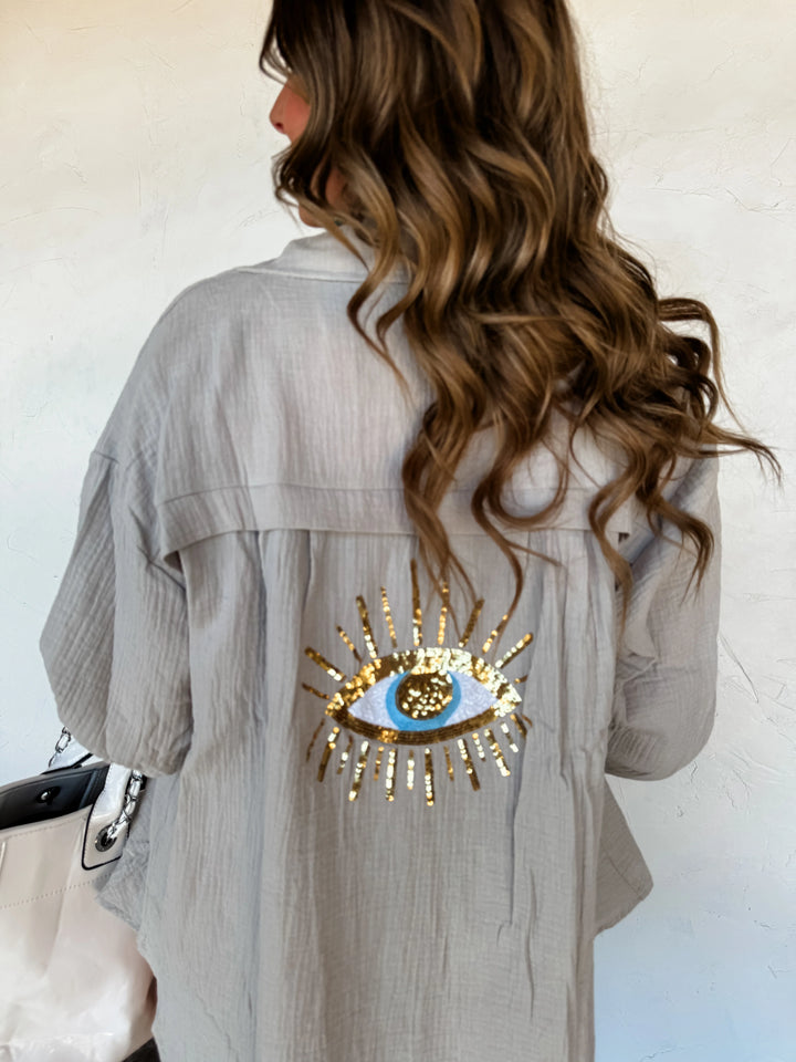 (Pre-Sale ETA: MID-MAY) Santorini Shade Gauzy Top