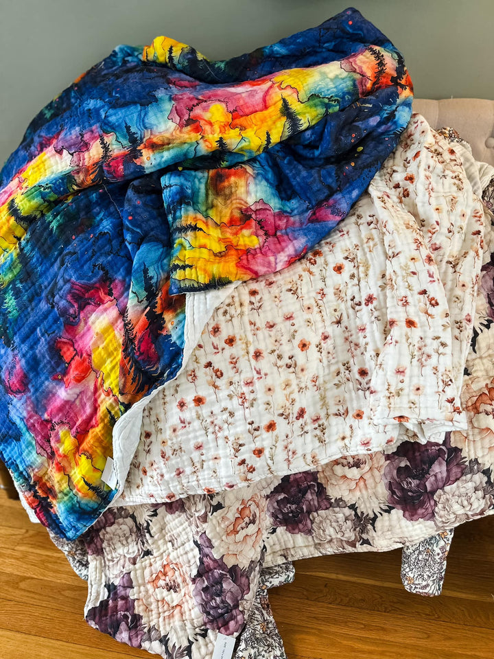AIRY Daydream Blankets | LUXE 8-Layer Printed Blankets (Ready To Ship)