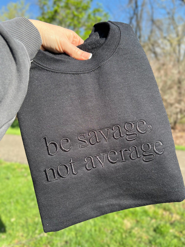 XL- Savage Not Average Embroidered Graphic Tee (Ready to ship)