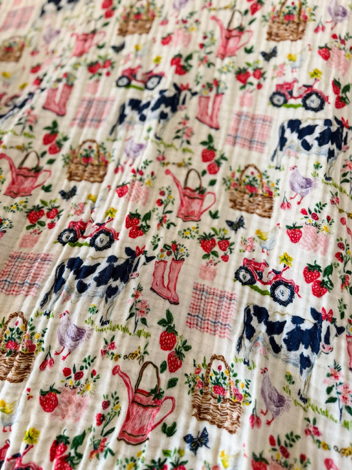 Strawberry Fields Daydream Blanket - Midsummer Stories Collection (Ready to ship)