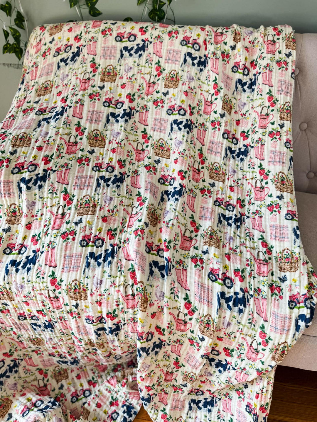Strawberry Fields Daydream Blanket - Midsummer Stories Collection (Ready to ship)