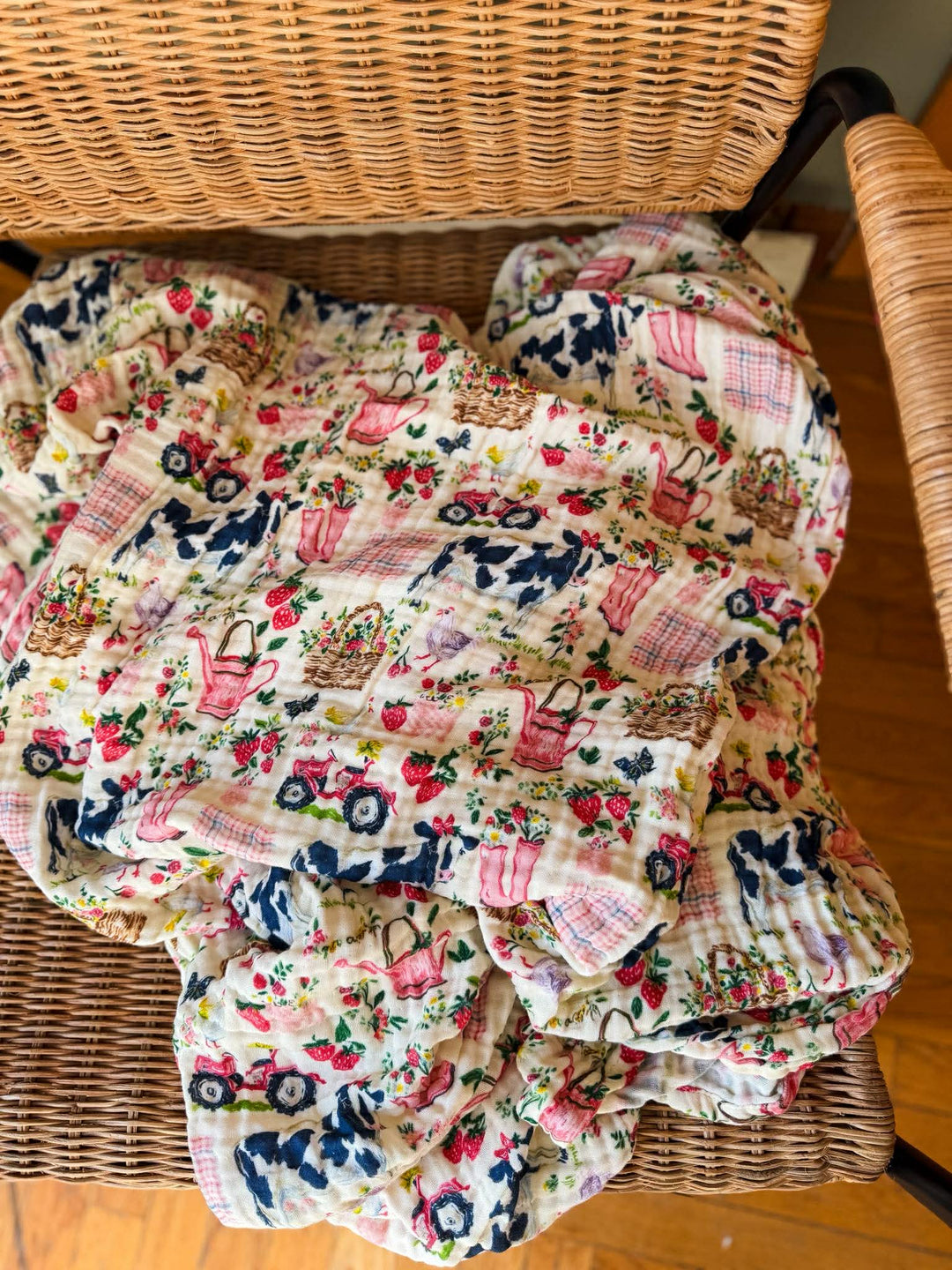Strawberry Fields Daydream Blanket - Midsummer Stories Collection (Ready to ship)