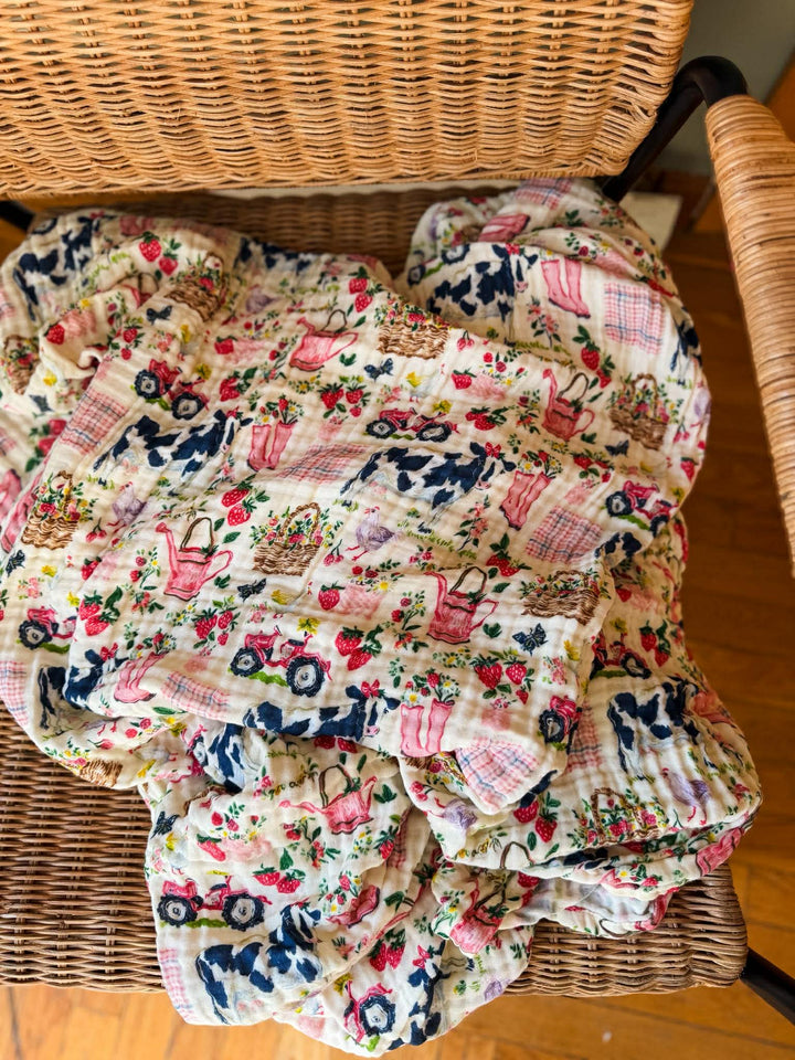 Strawberry Fields Daydream Blanket - Midsummer Stories Collection (Ready to ship)