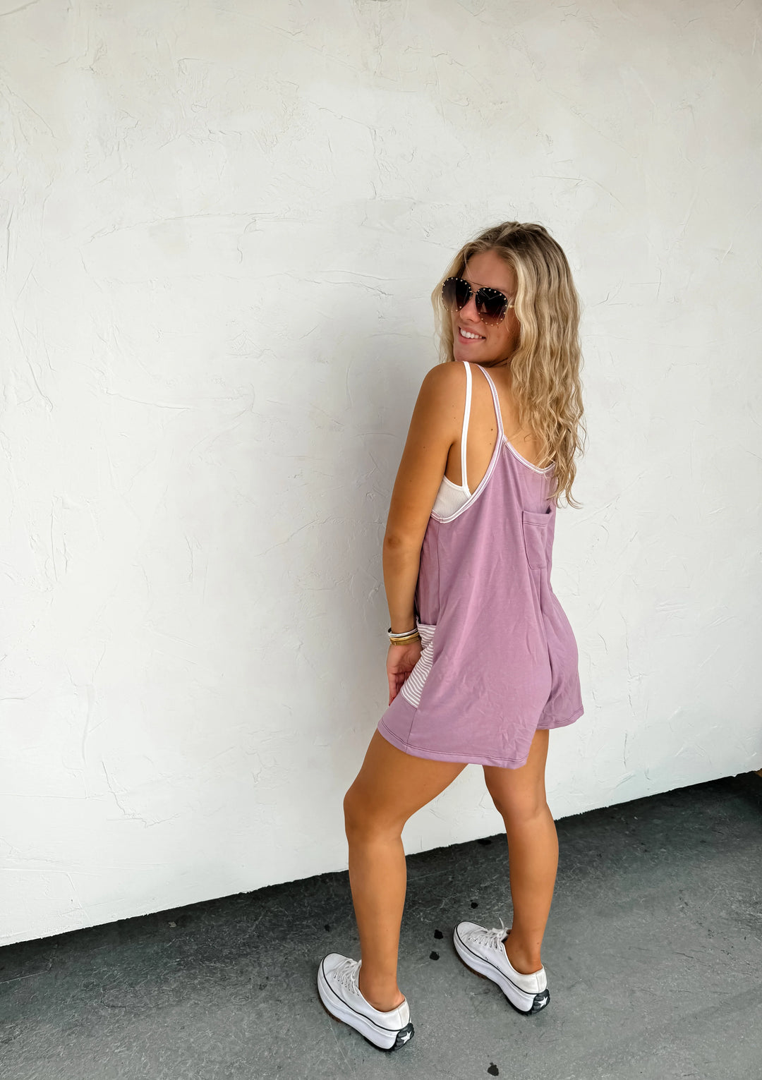 Taylor Stripe Pocket Romper (Ready to ship)