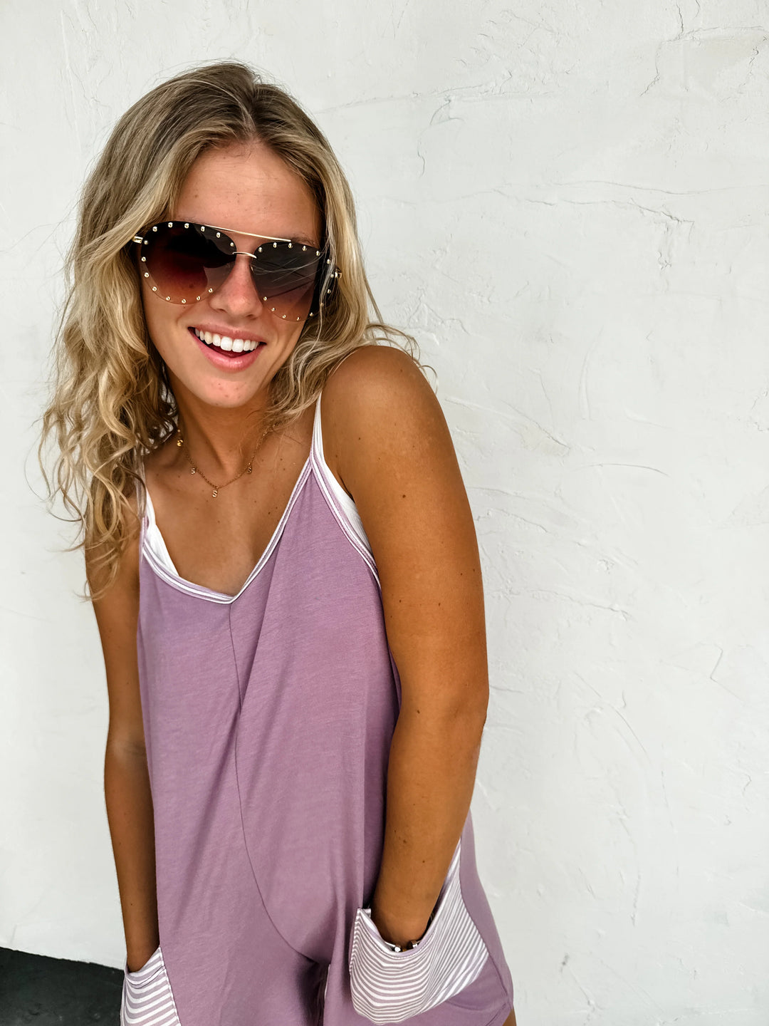 Taylor Stripe Pocket Romper (Ready to ship)