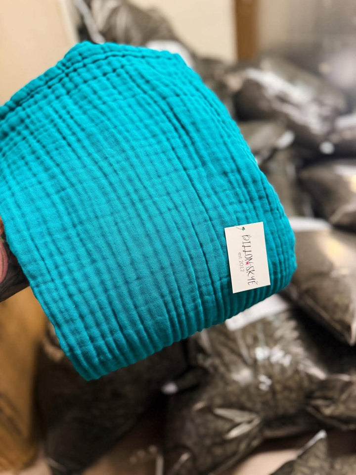 Peacock Teal Daydream Blanket - The Signature Solids 2026 Collection (Ready to ship)