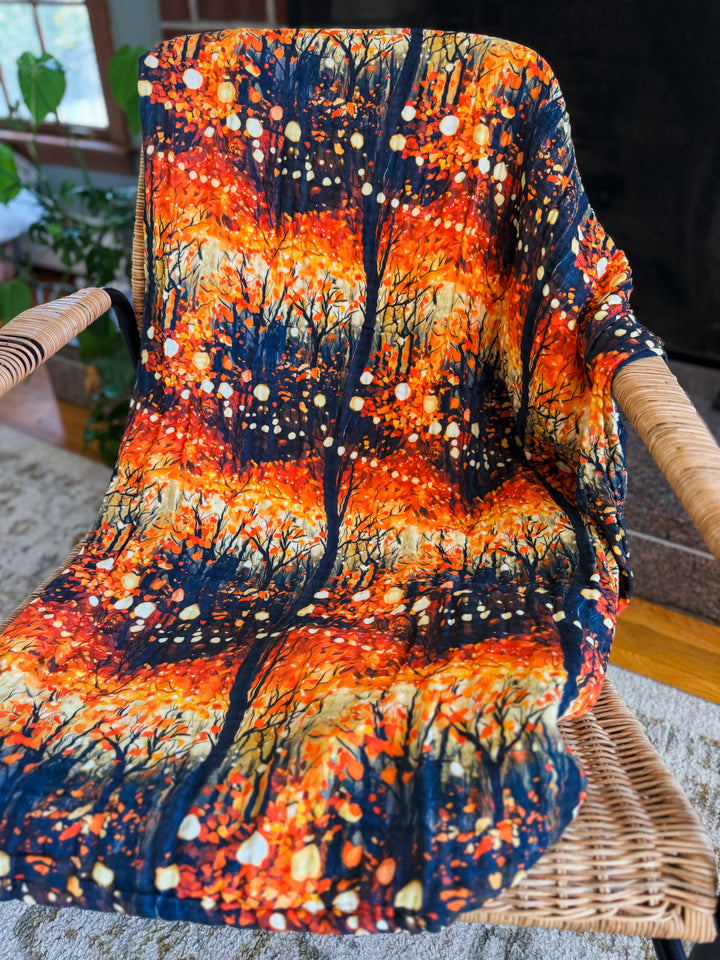 Fireside Leaves Daydream Blanket - October Evenings Collection (Ready to ship)