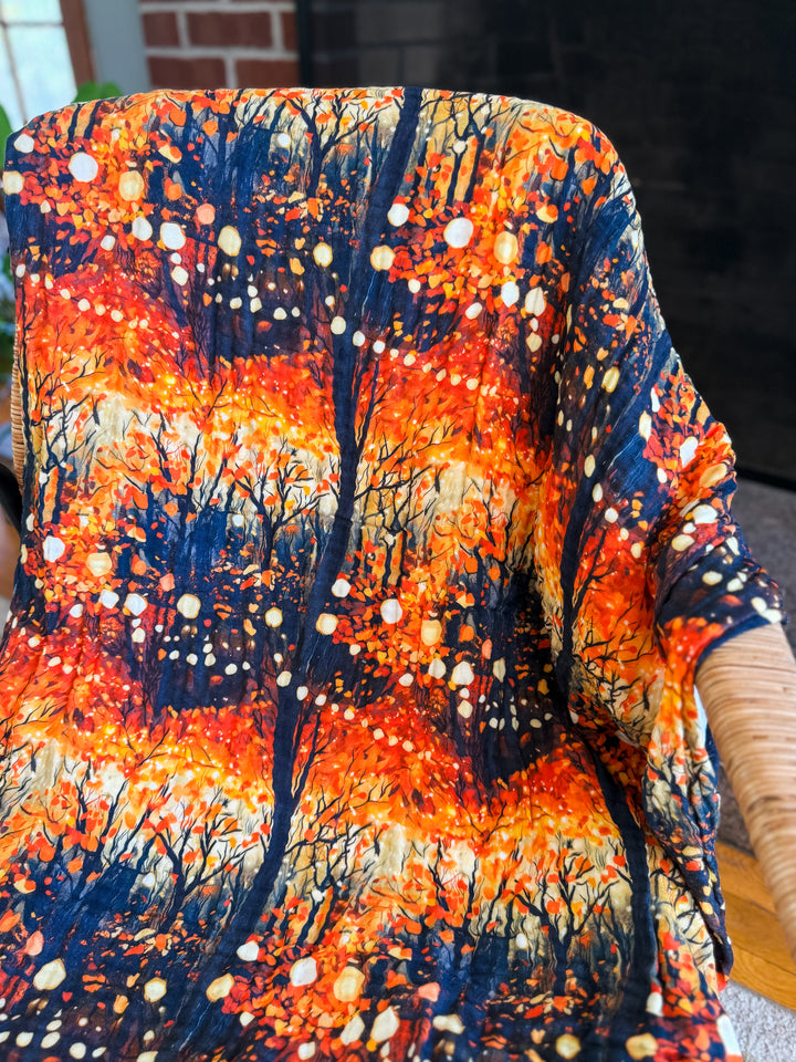Fireside Leaves Daydream Blanket - October Evenings Collection (Ready to ship)