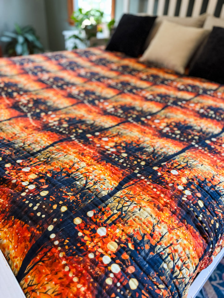 Fireside Leaves Daydream Blanket - October Evenings Collection (Ready to ship)