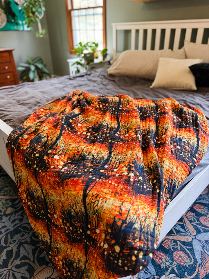 Fireside Leaves Daydream Blanket - October Evenings Collection (Ready to ship)