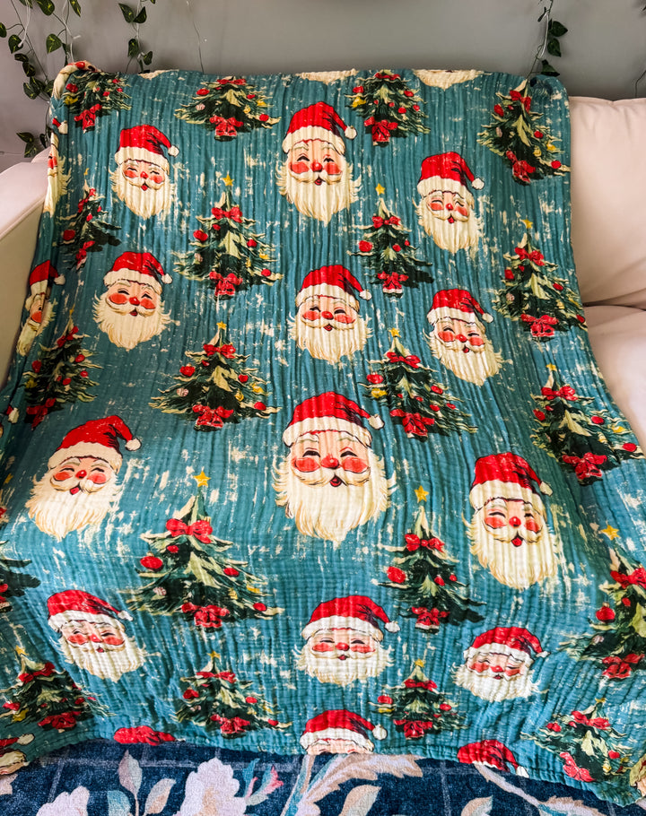 Vintage Santa Daydream Blanket - Winter Whimsy Collection | ETA NOV