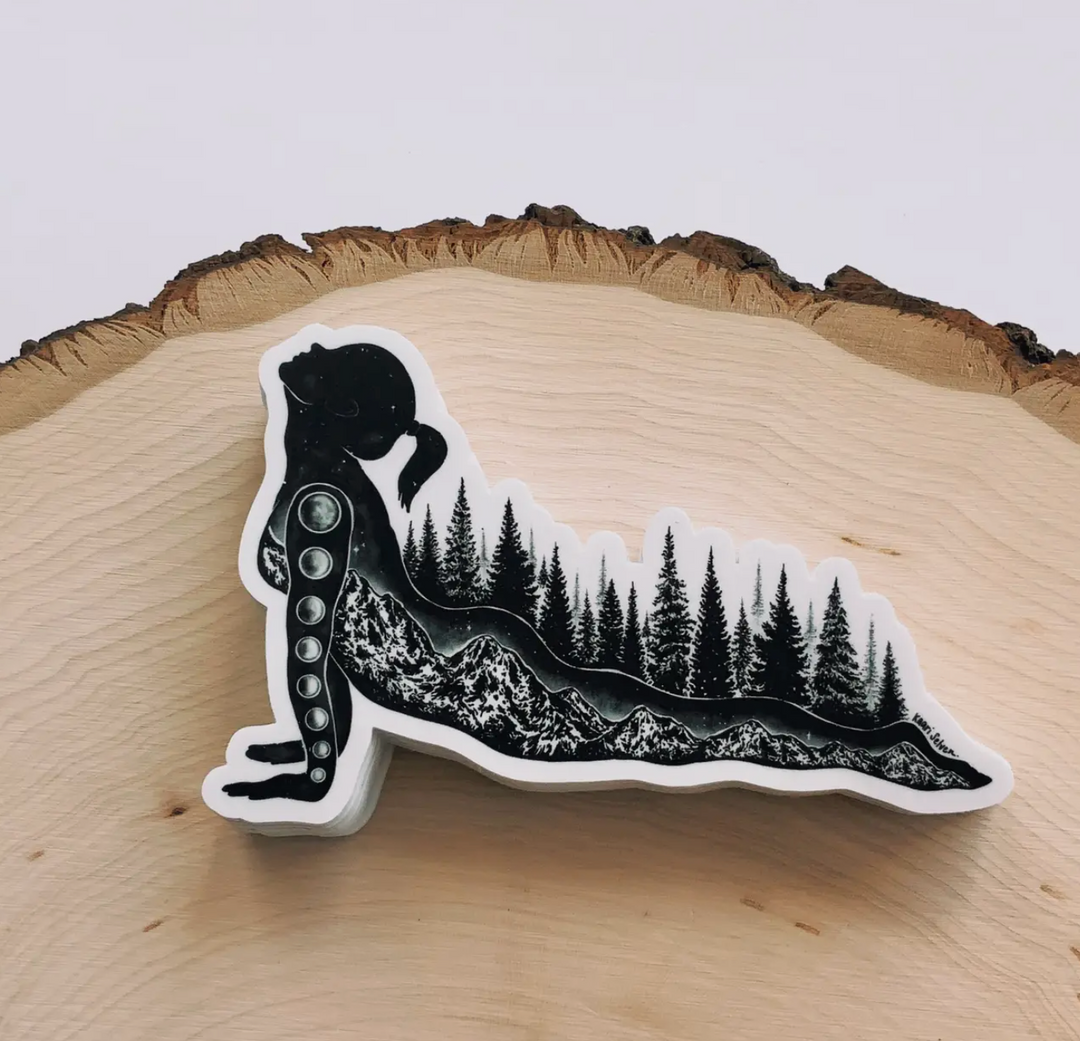 Forest Yoga Pose - Waterproof Nature Sticker (Ready to Ship)