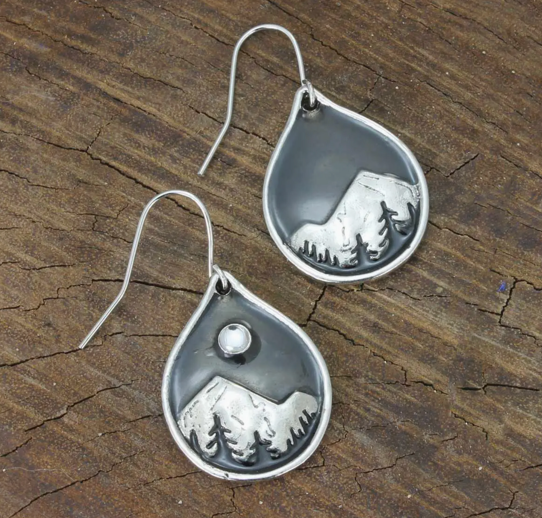 Pinetop Panorama Enamel Mountains Earrings (Ready To Ship)