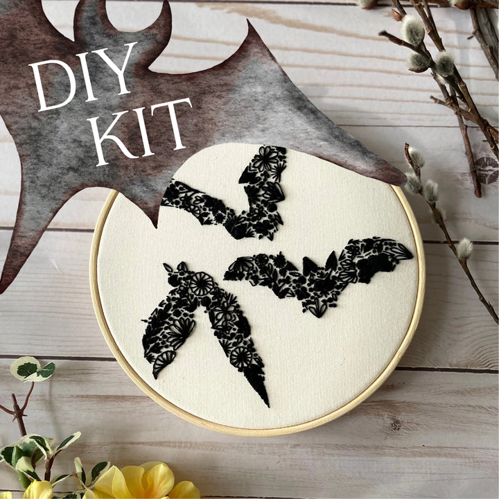 (Pre-Sale ETA: EARLY MAY) Floral Bat Embroidery Kit [EMBROIDERY KITS '25]