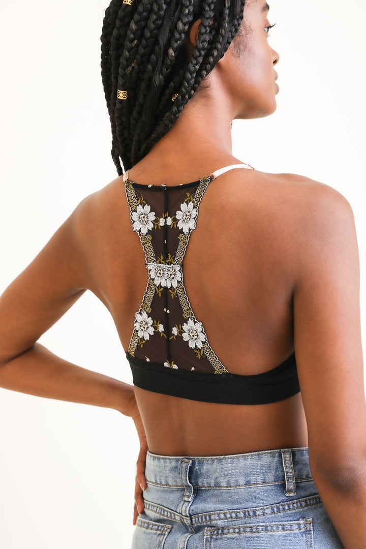 Floral Lattice Bralette XS/S / Black