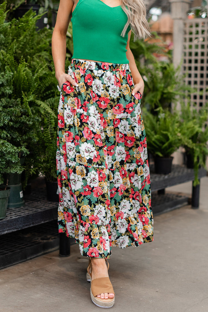 Dare To Dream Floral Maxi Skirt (Ready to ship)